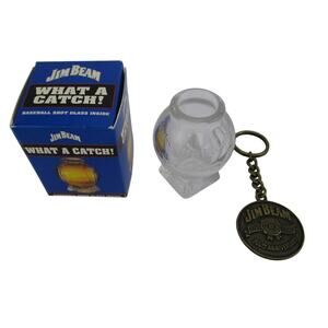 2 Jim Beam Shot Glasses and 2 Jim Beam Keychains